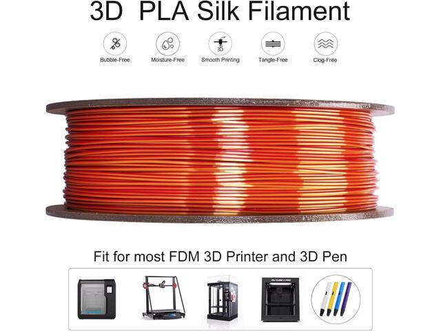 Silk PLA Dual Color 3D Printer Filament Color Changing 1.75mm Silk PLA Printer Filament 1.75mm Multicolor 1kg /2.2lbs Spool Red & Gold
