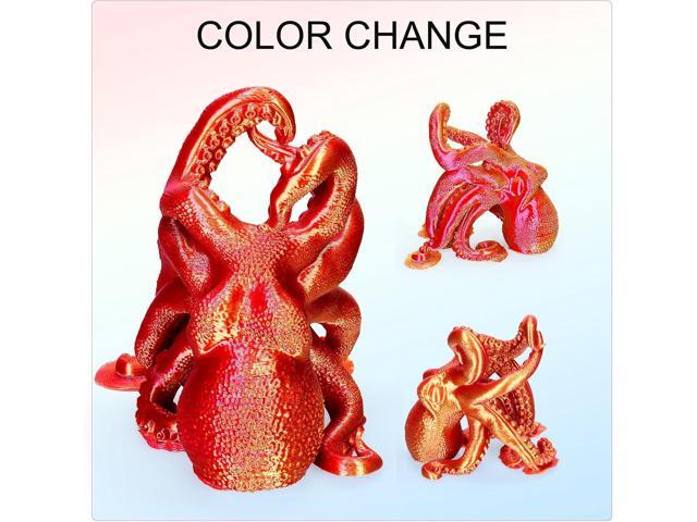 Silk PLA Dual Color 3D Printer Filament Color Changing 1.75mm Silk PLA Printer Filament 1.75mm Multicolor 1kg /2.2lbs Spool Red & Gold