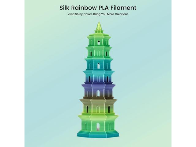 Sovol 3D Printer Silk Shiny Gradient Multicolored Fast Change Rainbow PLA 1kg (2.2 lbs) Spool 3D Printing Materials, Wiring Tightness, Dimensional...
