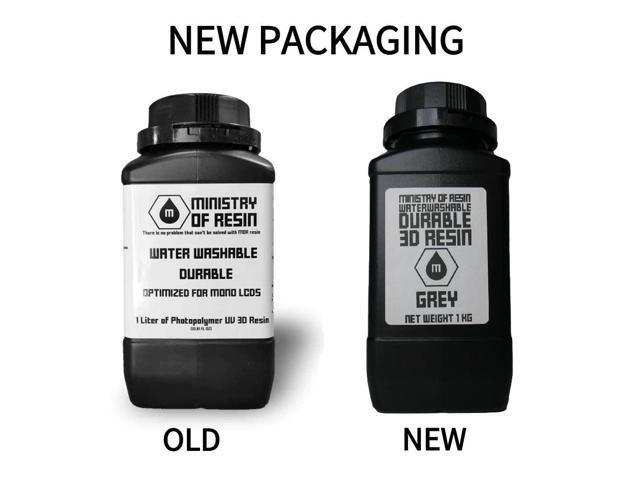 Water Washable Resin Durable Non-Brittle Low Odor 3D Printer Resin Optimized for Mono LCD Made in The USA 405nm Photopolymer Resin for LCD 3D...