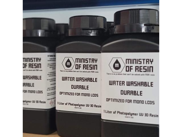 Water Washable Resin Durable Non-Brittle Low Odor 3D Printer Resin Optimized for Mono LCD Made in The USA 405nm Photopolymer Resin for LCD 3D...