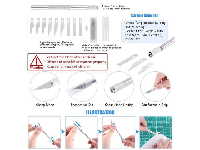 Glarks 34Pieces 3D Printer Nozzle Cleaning Removal Tool Kit, Including 0.35mm 0.4mm Cleaning Needles, Wood Carving Tools Kit, Knife Clean Up Kit,...