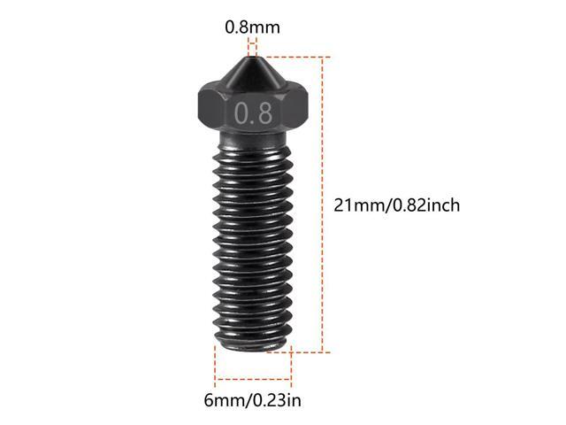 10PCS Volcano Nozzle 0.8MM,M6 Hardened Steel Printed Head for J-Head Hotend Extruder Parts,Compatible Artillery/Sidewinder 3D Printer