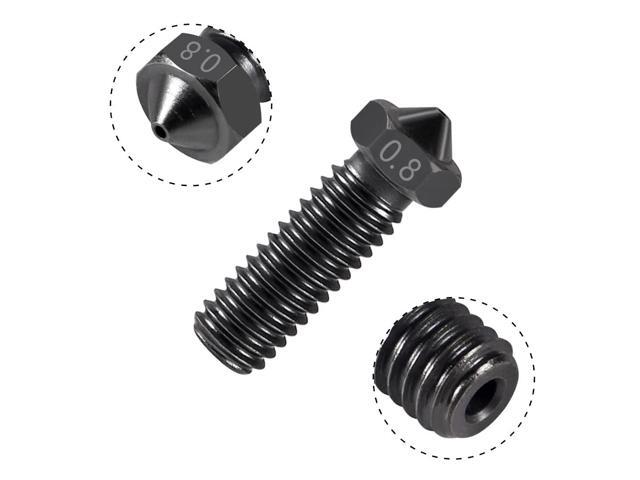 10PCS Volcano Nozzle 0.8MM,M6 Hardened Steel Printed Head for J-Head Hotend Extruder Parts,Compatible Artillery/Sidewinder 3D Printer