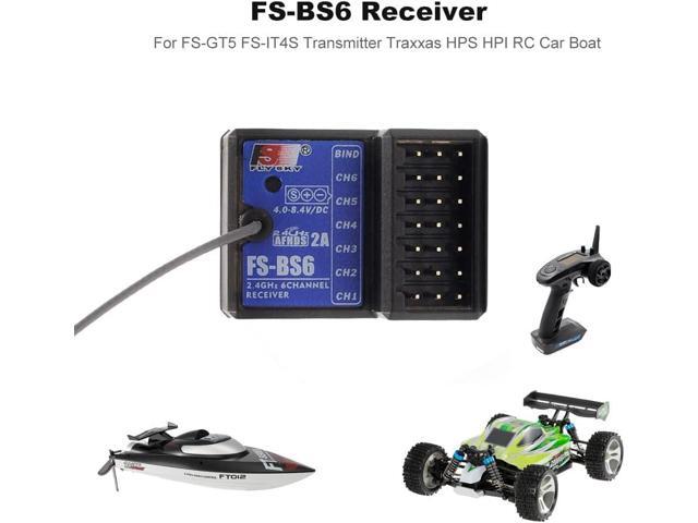 DTXMX Flysky FS-GT5 6 Channels RC Transmitter with FS-BS6 Gyro Receiver 2.4G RC Radio Controller 20 Models Storage for RC Buggy Crawler Car Boats Tank