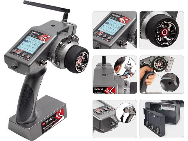 Radiolink RC6GS V3 New 7 Channels RC Transmitter and Gyro Receiver R7FG, Voltage Telemetry, 2.4Ghz Surface Radio Controller for RC Crawler,...