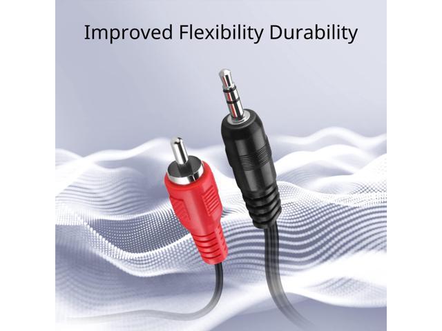 TNP 3.5mm to RCA Audio Cable (30 Feet) Bi-Directional Male to Male Nickel Plated Connector AUX Auxiliary Headphone Jack Plug Y Adapter Splitter...