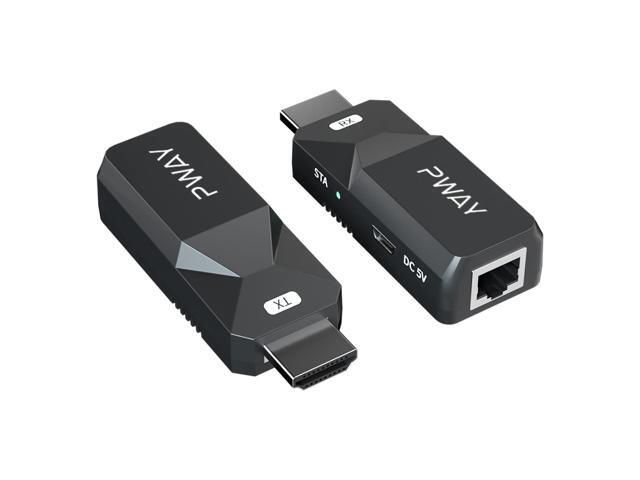PWAY HDMI Extender 165ft Audio Video 1080P Over Cat5 Cat6 Ethernet Cable Transmit Lossless Signal HDMI Long Distance Extension Adapter