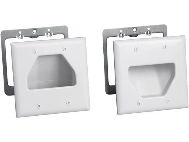 DATA COMM Electronics 50-3332-WH-KIT Flat Panel Cable Organizer Kit, Wall Plate Cable Pass Through, Conceals Low Voltage Wires Behind Mounted TV,...
