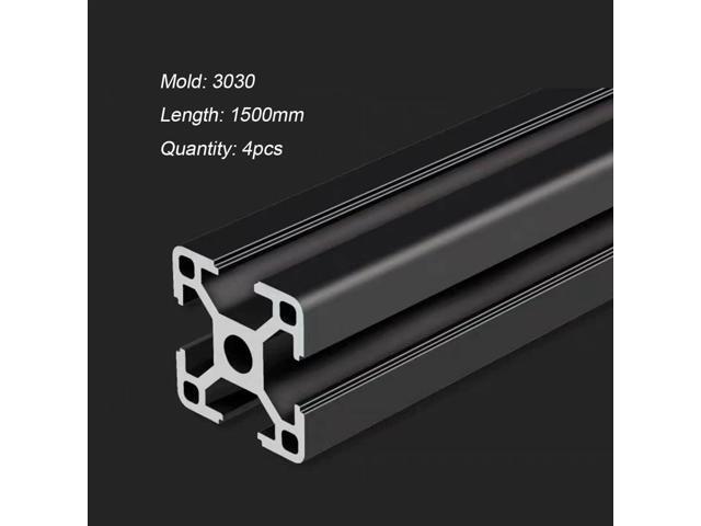 3030 T Slot Aluminum Extrusion for 3D Printer Parts and CNC DIY Black 1500mmX4