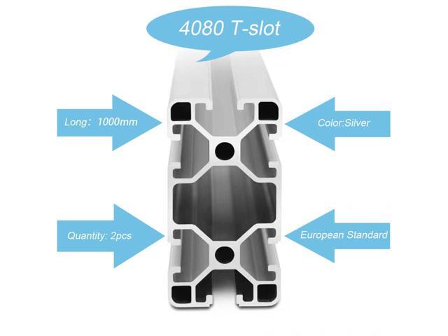 4080 T Slot Aluminum Extrusion for 3D Printer Parts and CNC DIY Silver 1220mmX2