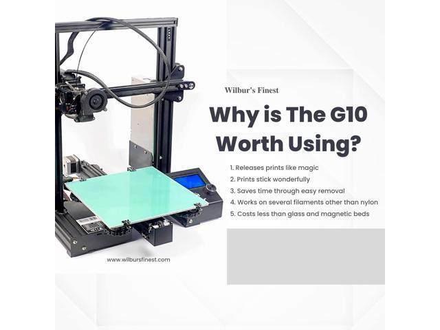 G10 3D Printer Build Surface Plate 235, 250, 310, 370 - Ender 3 CR10 Prusa High Temp Upgrade Semi Flexible Fiberglass Garolite Nylon PETG ABS PLA...