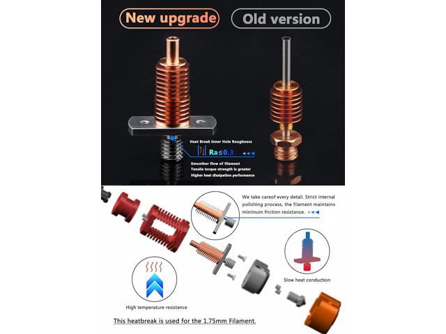 Upgrade Red Lizard k1 V6 Dragon Hotend Plated Copper Nozzle Block Compatible with Voron 2.4 0.1 CR10 Ender 3 V2 Pro Ender 5 Prusa I3 MK3s Titan DDB...
