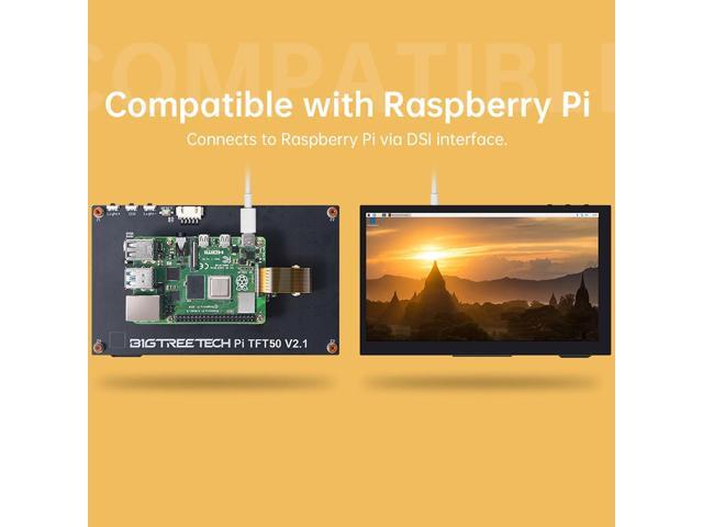 BIGTREETECH Upgrade PITFT50 V2.1 Graphic Smart Display DSI Interface 5 inch LCD Touch Screen Suitable for Raspberry-Pi