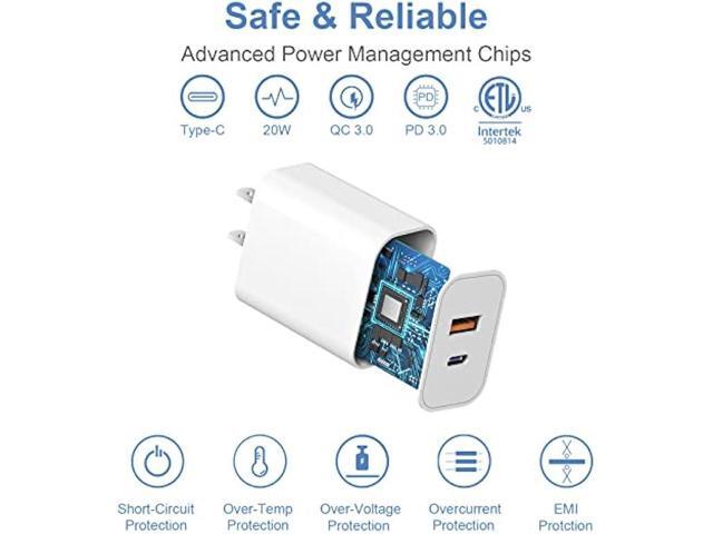 [3 Pack] USB C Wall ChargerApple MFi Certified Dual Port PD Power Adapter Fast Charging Block for iPhone 15/15 Pro/15 Pro Max/15 Plus/14/13/12/11,...