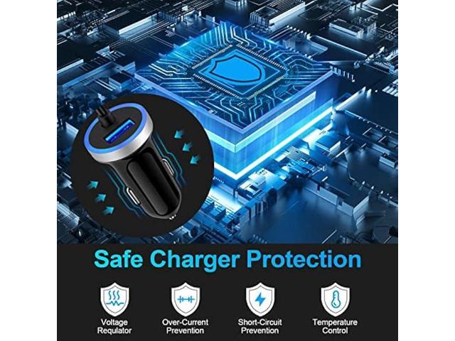 USB C Car Charger, 3.4A Fast Car Charging Lighter Adapter+3ft Type C Coiled Cable for Samsung Galaxy S23 S23+ S23 Ultra A54 A14 A32 A13 A53 S22 S21...