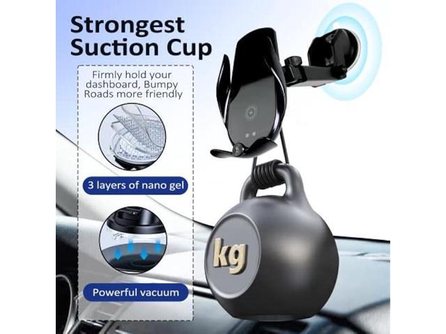 Wireless Car Charger,15W Fast Charging, Phone Holder Mount, Auto Clamping, Phone Mount Phone Holder for iPhone 14 13 12 11, Samsung Galaxy S23+...