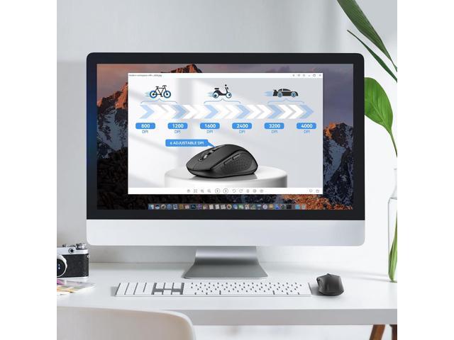 TECKNET Bluetooth Mouse, 2-in-1(BT 5.0/3.0+2.4Ghz) 4000DPI Wireless Mice with USB Connect Available for Laptop Computer, Portable PC Mouse...