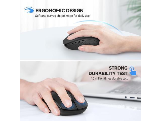 TECKNET Bluetooth Mouse, 2-in-1(BT 5.0/3.0+2.4Ghz) 4000DPI Wireless Mice with USB Connect Available for Laptop Computer, Portable PC Mouse...