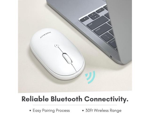 Macally Wireless Bluetooth Mouse - Quiet, Comfortable, Rechargeable for MacBook Air/Pro, Mac, iMac, Apple iPad - Wireless Mouse for Laptop, Windows...