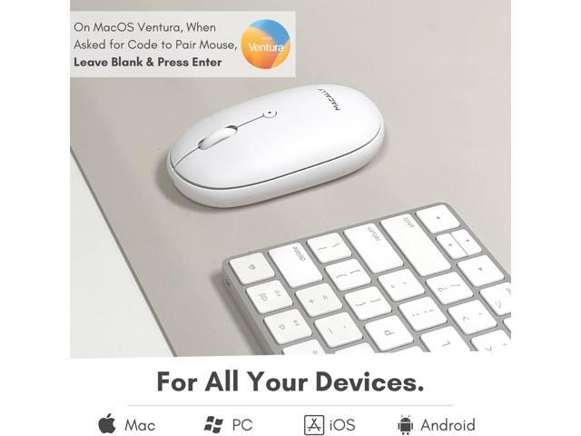 Macally Wireless Bluetooth Mouse - Quiet, Comfortable, Rechargeable for MacBook Air/Pro, Mac, iMac, Apple iPad - Wireless Mouse for Laptop, Windows...
