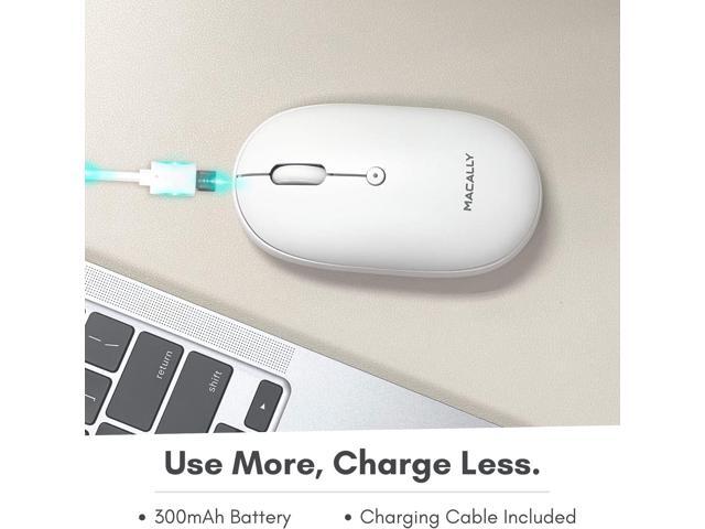 Macally Wireless Bluetooth Mouse - Quiet, Comfortable, Rechargeable for MacBook Air/Pro, Mac, iMac, Apple iPad - Wireless Mouse for Laptop, Windows...