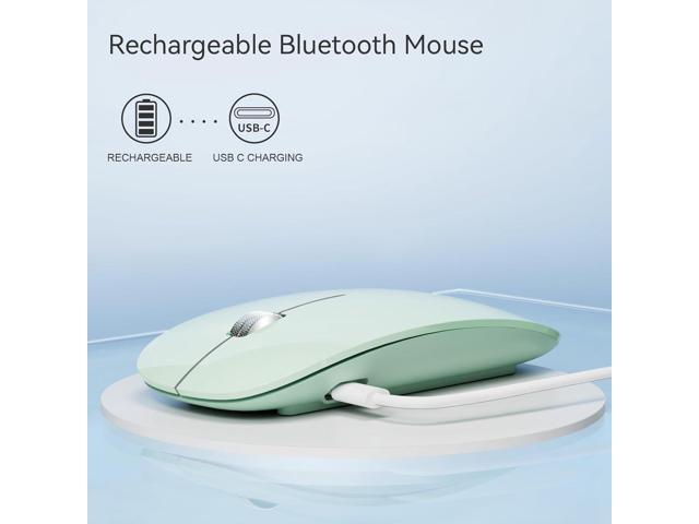 TENMOS M18 Bluetooth Mouse, USB C Rechargeable Wireless Mouse, Triple Mode (Dual Bluetooth+USB) Computer Silent Mice Portable with USB Receiver and...