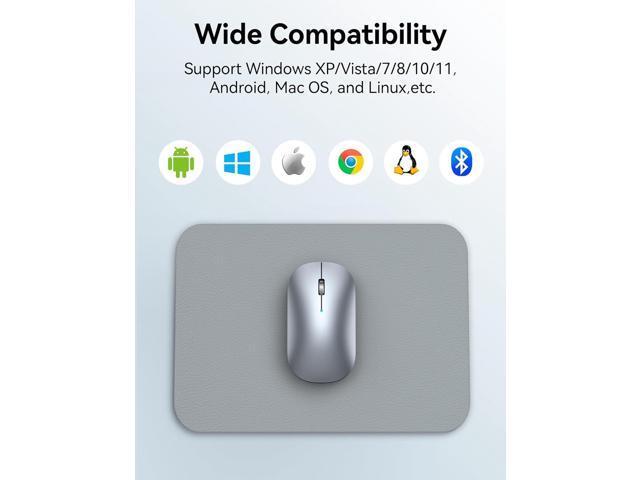 TECKNET Bluetooth Wireless Mouse, BT5.0/3.0 & 2.4GHz Rechargeable Computer Mouse, Silent Mice,4000DPI Portable USB Mice for Laptop, MacBook...