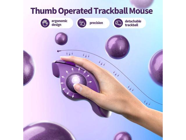 seenda Wireless Trackball Mouse, Bluetooth - Ergonomic Rollerball Mouse Rechargeable, 3 Device Connection Optical Mice Adjustable DPI Thumb Control...