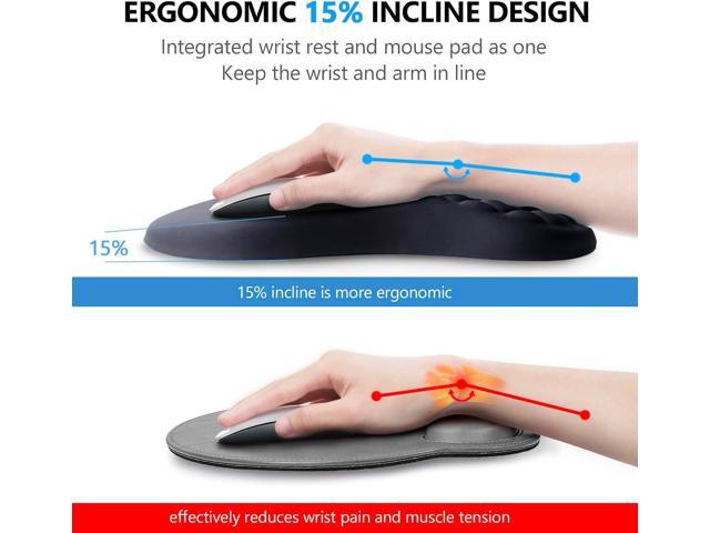 Mouse Pad Wrist Support, Laokiiy 2 in1 Keyboard Wrist Rest+ Ergonomic Mouse Pad, Non-Slip Wrist Rest for Computer Keyboard, Made Easy Typing &...