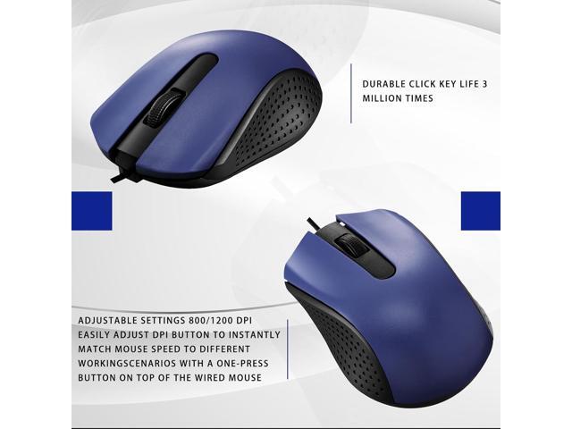 Bonuci 30 Pack USB Wired Mouse 3 Button Corded Computer Mice Bulk USB Mouse for PC Desktop, Laptop, Office, School, Classroom Use(Blue)