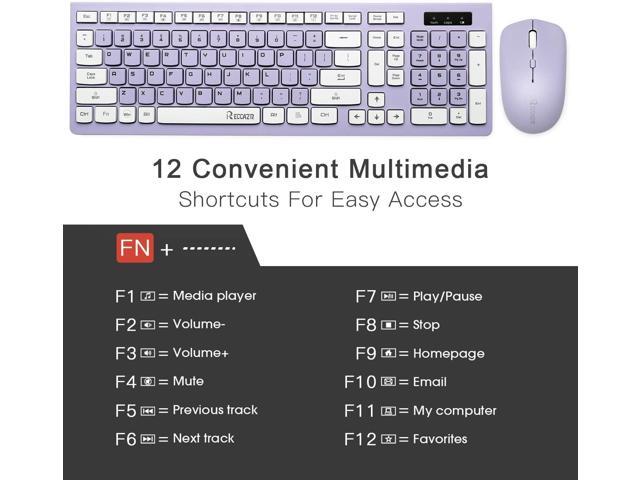 Wireless Keyboard and Mouse Combo, Full-Sized Wireless Keyboard and Adjustable DPI Mouse, 2.4GHz USB Receiver, Wireless Keyboard and Mouse for PC,...