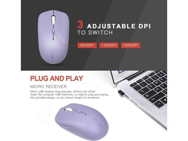 Wireless Keyboard and Mouse Combo, Full-Sized Wireless Keyboard and Adjustable DPI Mouse, 2.4GHz USB Receiver, Wireless Keyboard and Mouse for PC,...