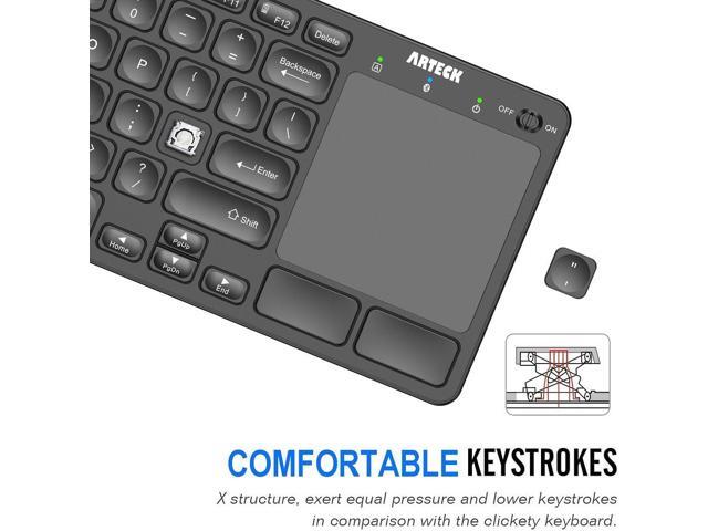 Arteck Universal Backlit 7-Colors Bluetooth Touch TV Keyboard with Easy Media Control and Build-in Touchpad for TV-Connected Computer, Smart TV,...