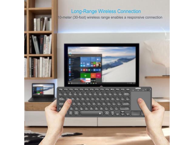 Arteck Universal Backlit 7-Colors Bluetooth Touch TV Keyboard with Easy Media Control and Build-in Touchpad for TV-Connected Computer, Smart TV,...
