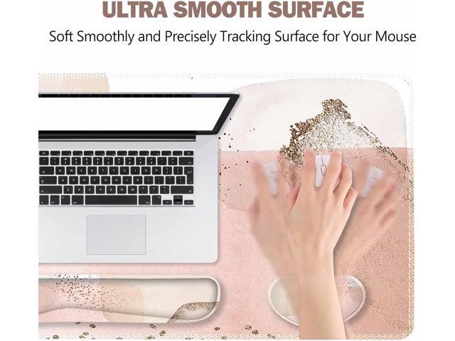 ToLuLu Extended Gaming Mouse Pad, Memory Foam Ergonomic Keyboard Mouse Wrist Rest Support Set, Large Desk Mat with Stitched Edges, Non-Slip Base...
