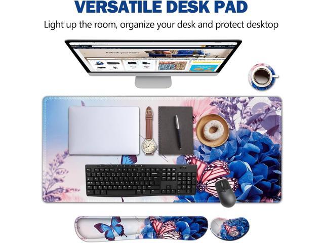 AIMSA Large Gaming Mouse Pad Set, Keyboard Wrist Rest Support Mouse Pad, Ergonomic Memory Foam Multifunctional Extended Desk Mat 35x15.7in...