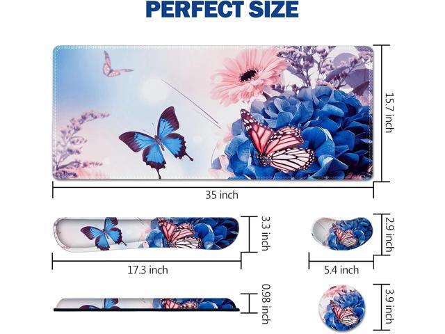 AIMSA Large Gaming Mouse Pad Set, Keyboard Wrist Rest Support Mouse Pad, Ergonomic Memory Foam Multifunctional Extended Desk Mat 35x15.7in...