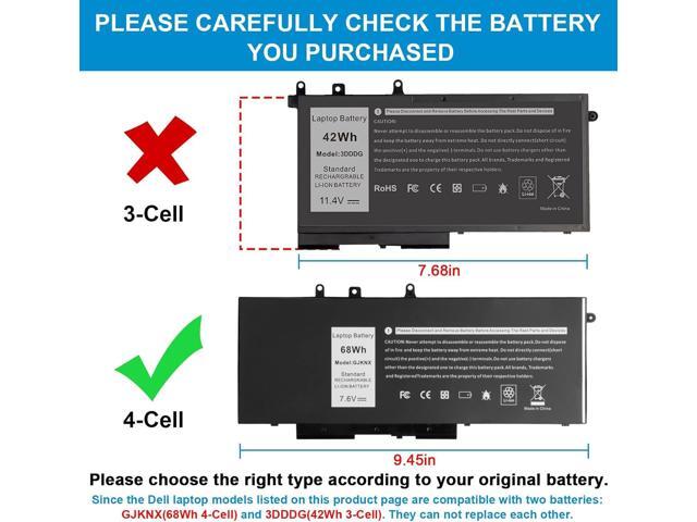 Futurebatt 68Wh GJKNX Battery Replacement for Dell Latitude 5480 5580 5280 5288 5488 5490 E5280 E5288 E5480 E5580 Series. p/n:Battery GJKNX, GD1JP,...