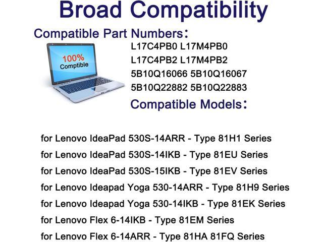 L17C4PB0 Battery for Lenovo Flex 6-14IKB 6-14ARR IdeaPad 530S-14ARR 530S-14IKB 530S-15IKB Yoga 530-14ARR 530-14IKB XiaoXin Air 14IKBR 15IKBR 15ARR...