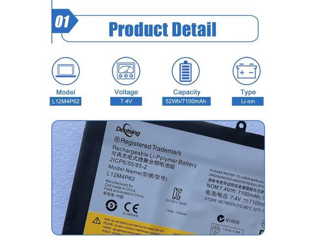 Dentsing L12M4P62 Battery Compatible with Lenovo Ideapad U430 U530 Touch 80AS U530-20289 121500163 Series Notebook L12L4P62 121500199 121500200...
