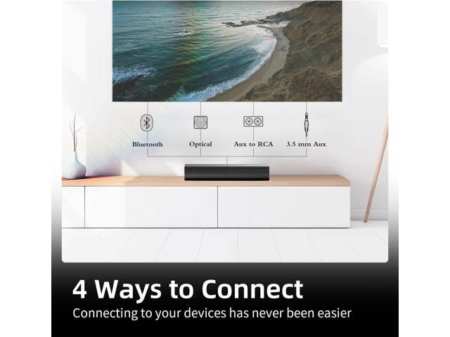 Sound Bars for TV 16-inch, Cinematic TV Sound Bar with Impactful Bass, Bluetooth Soundbar for TV with Remote Control, Wall Mountable TV Speakers...