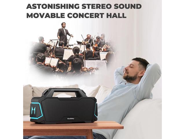 Bluetooth Speaker,Musibaby M1 Portable Bluetooth Speakers:Loud Stereo Sound with Subwoofer,Deep Bass,IPX6 Waterproof,Wireless Speaker with...