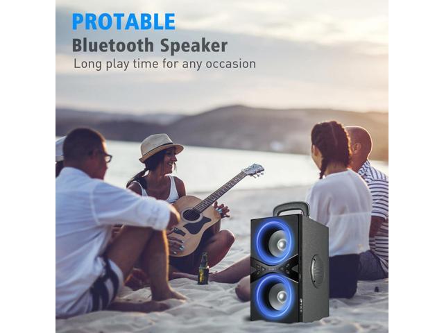 Bluetooth Speakers, Wireless TWS Portable Speaker with Lights,100dB Loud Subwoofer 80w(Peak) Stereo Sound, Bassup Technology, Long Playtime for...
