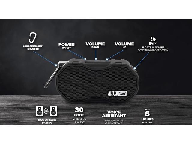 Altec Lansing Baby Boom XL - Waterproof Bluetooth Speaker, Wireless & Portable for Travel & Outdoor Use, Deep Bass & Loud Sound, 1 Pack, Black