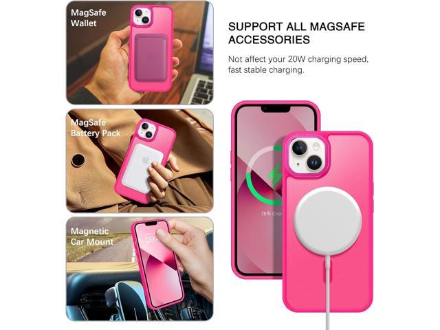 Magnetic for iPhone 13 Case & iPhone 14 Case [Compatible with Magsafe] Translucent Matte Phone Case iPhone 13/14 Slim Shockproof Women Men...