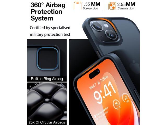 Upgraded Shockproof for iPhone 14 Case [12FT Military Drop Protection][Sleek Premium Touch] Translucent Back & Soft Edge Slim Silicone Cover,...
