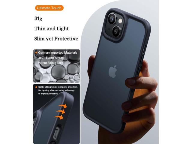 Upgraded Shockproof for iPhone 14 Case [12FT Military Drop Protection][Sleek Premium Touch] Translucent Back & Soft Edge Slim Silicone Cover,...