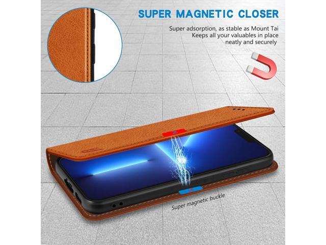 ZZXX for iPhone 13 Pro Wallet Case with [RFID Blocking] Card Slot Stand Strong Magnetic Leather Flip Fold Protective Phone Case for iPhone 13 Pro...
