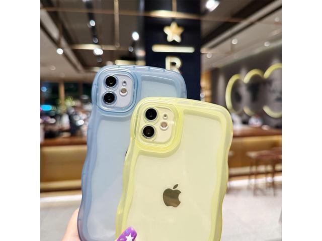 Compatible with iPhone 12 Mini Case 5.4' 2020, Cute Kawaii Curly Wave Frame Shape Soft Silicone Shockproof Protective Phone Case for Women Girls,...